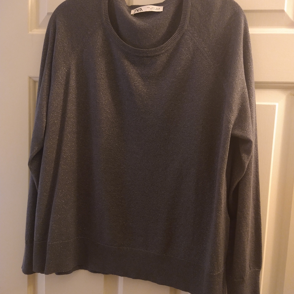 Zara Blue Crew Neck Sweater